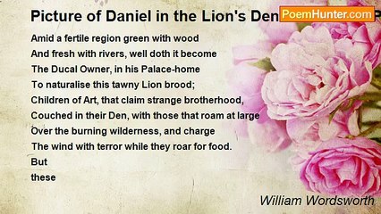 William Wordsworth - Picture of Daniel in the Lion's Den at Hamilton Palace