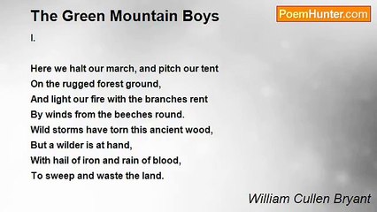 William Cullen Bryant - The Green Mountain Boys