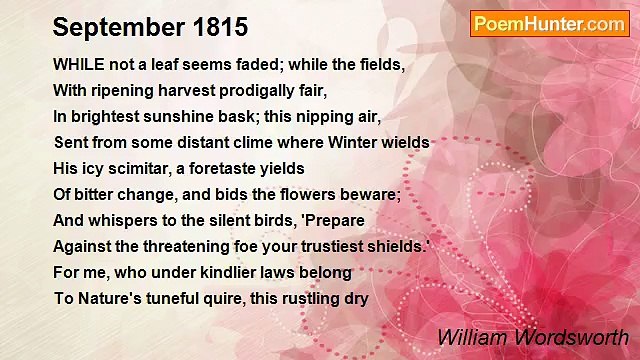 William Wordsworth - September 1815
