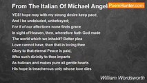William Wordsworth - From The Italian Of Michael Angelo