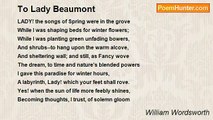 William Wordsworth - To Lady Beaumont