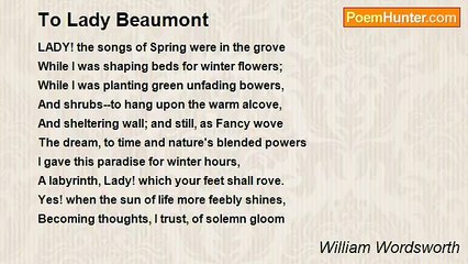 William Wordsworth - To Lady Beaumont