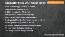 William Wordsworth - Characteristics Of A Child Three Years Old