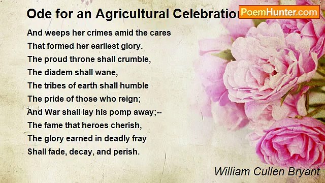 William Cullen Bryant - Ode for an Agricultural Celebration