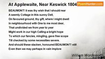 William Wordsworth - At Applewaite, Near Keswick 1804