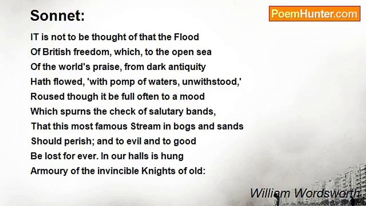 William Wordsworth - Sonnet: