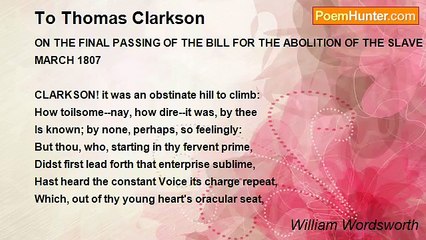 William Wordsworth - To Thomas Clarkson