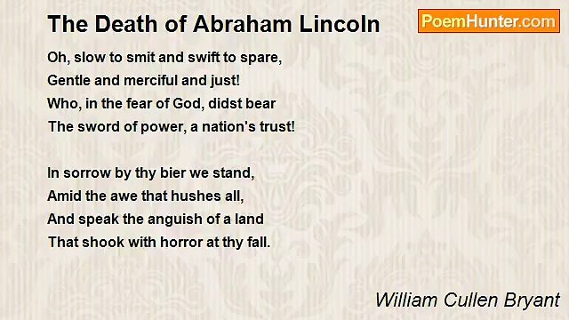 William Cullen Bryant - The Death of Abraham Lincoln