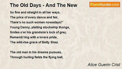 Alice Guerin Crist - The Old Days - And The New