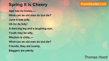 Thomas Hood - Spring It Is Cheery