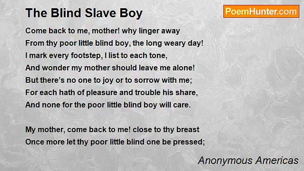 Anonymous Americas - The Blind Slave Boy