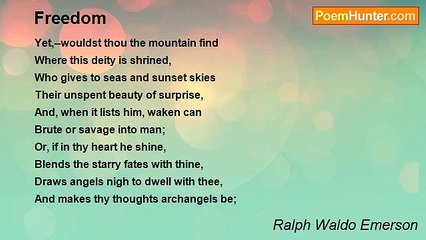 Ralph Waldo Emerson - Freedom