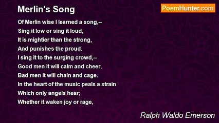 Ralph Waldo Emerson - Merlin's Song