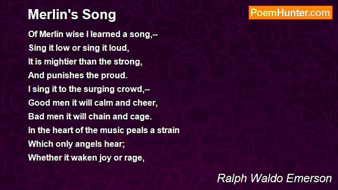 Ralph Waldo Emerson - Merlin's Song