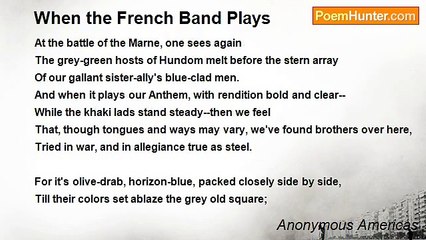 Anonymous Americas - When the French Band Plays