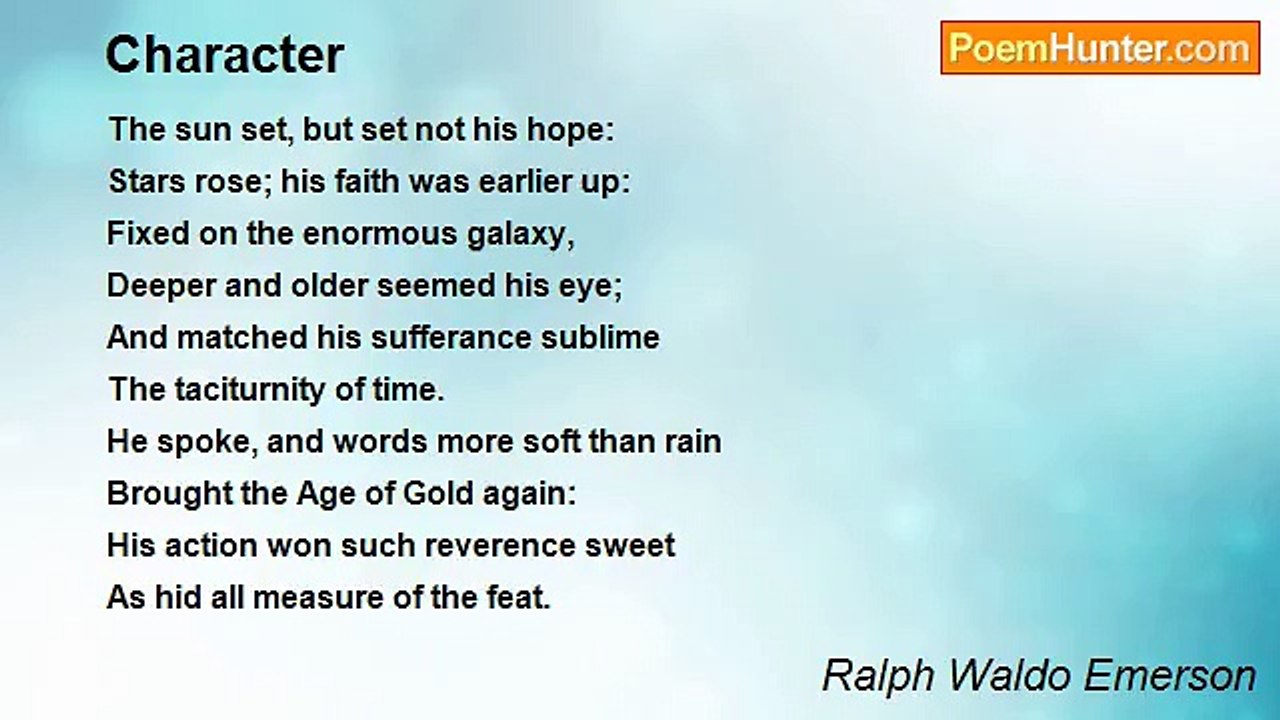 Ralph Waldo Emerson - Character