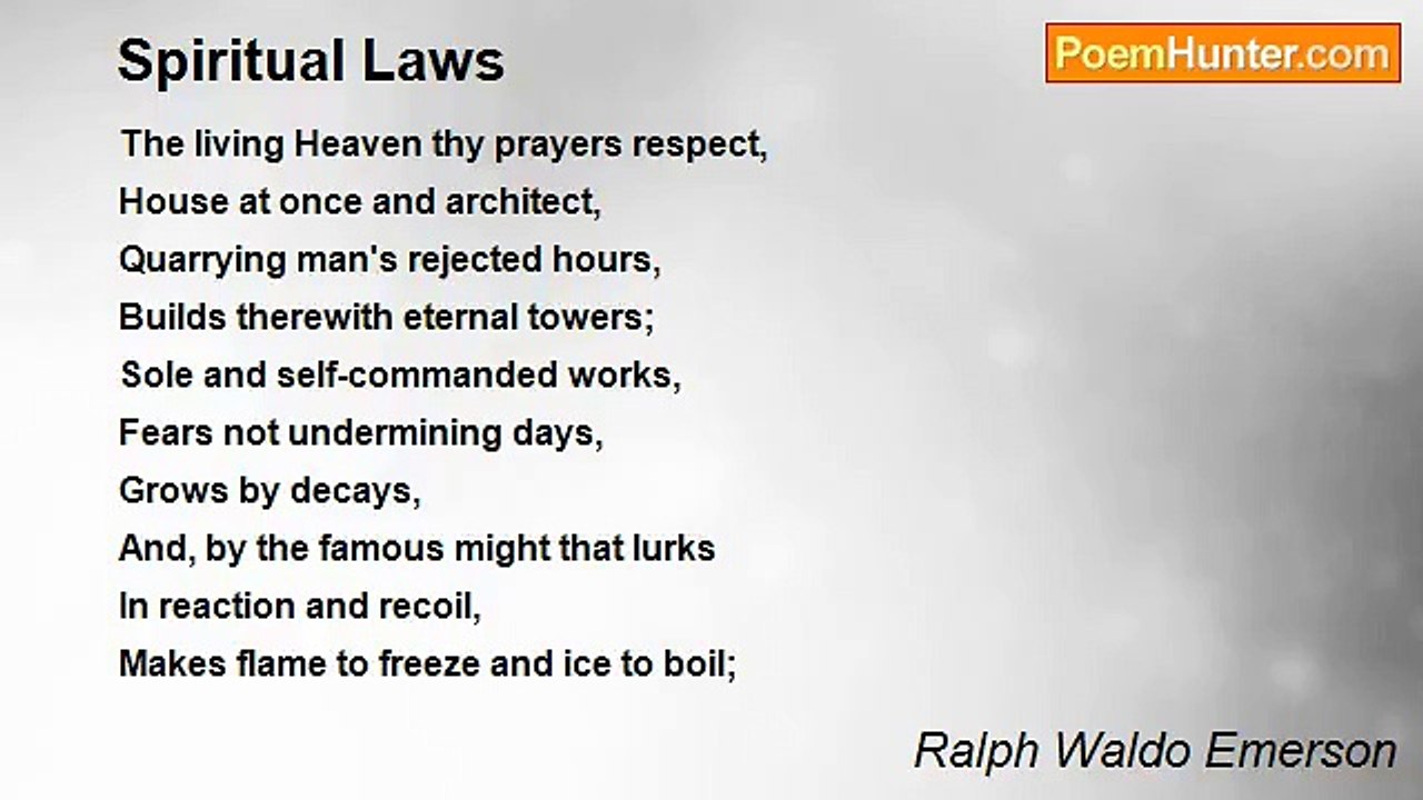 Ralph Waldo Emerson - Spiritual Laws