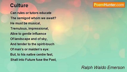 Ralph Waldo Emerson - Culture