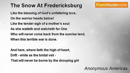 Anonymous Americas - The Snow At Fredericksburg