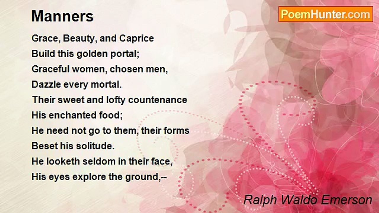 Ralph Waldo Emerson - Manners