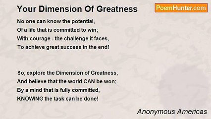 Anonymous Americas - Your Dimension Of Greatness