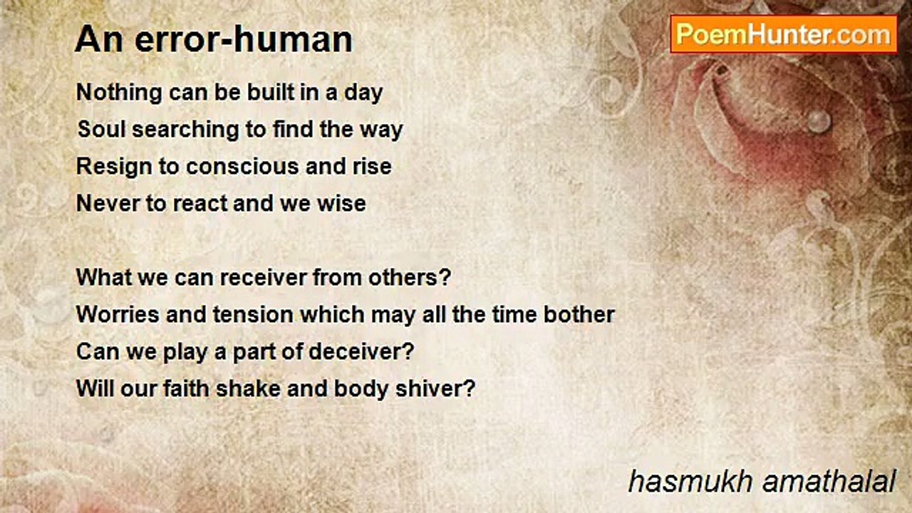 hasmukh amathalal - An error-human