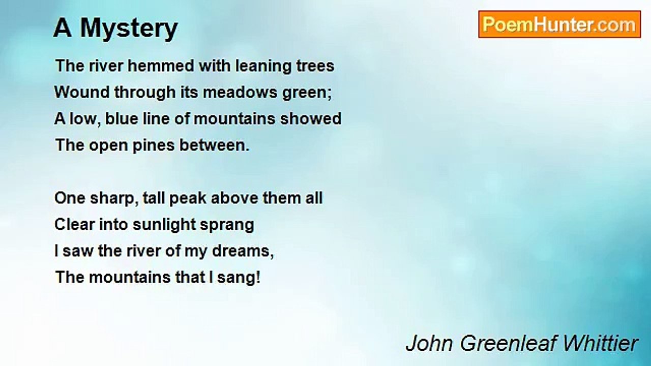 John Greenleaf Whittier - A Mystery