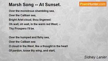 Sidney Lanier - Marsh Song -- At Sunset.
