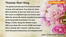 John Greenleaf Whittier - Thomas Starr King