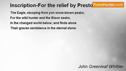 John Greenleaf Whittier - Inscription-For the relief by Preston Powers