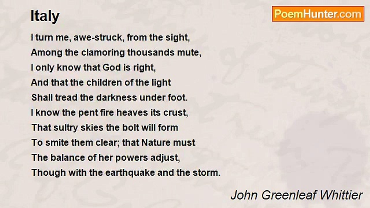 John Greenleaf Whittier - Italy