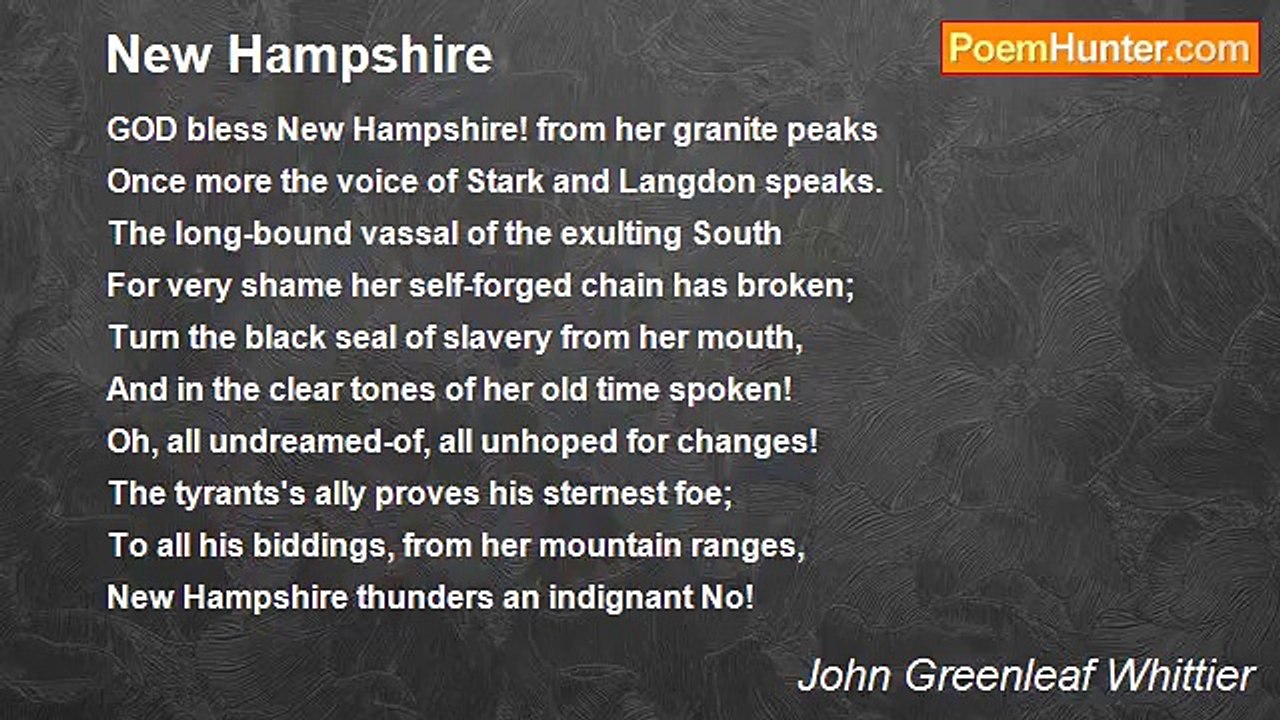 John Greenleaf Whittier - New Hampshire