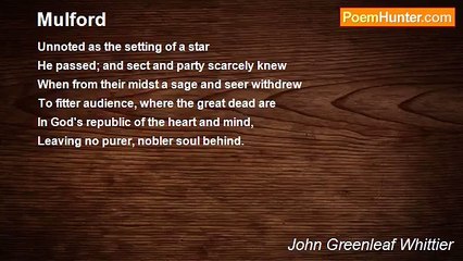 John Greenleaf Whittier - Mulford