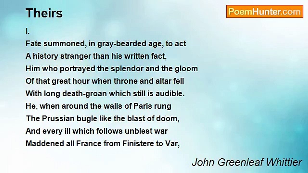 John Greenleaf Whittier - Theirs