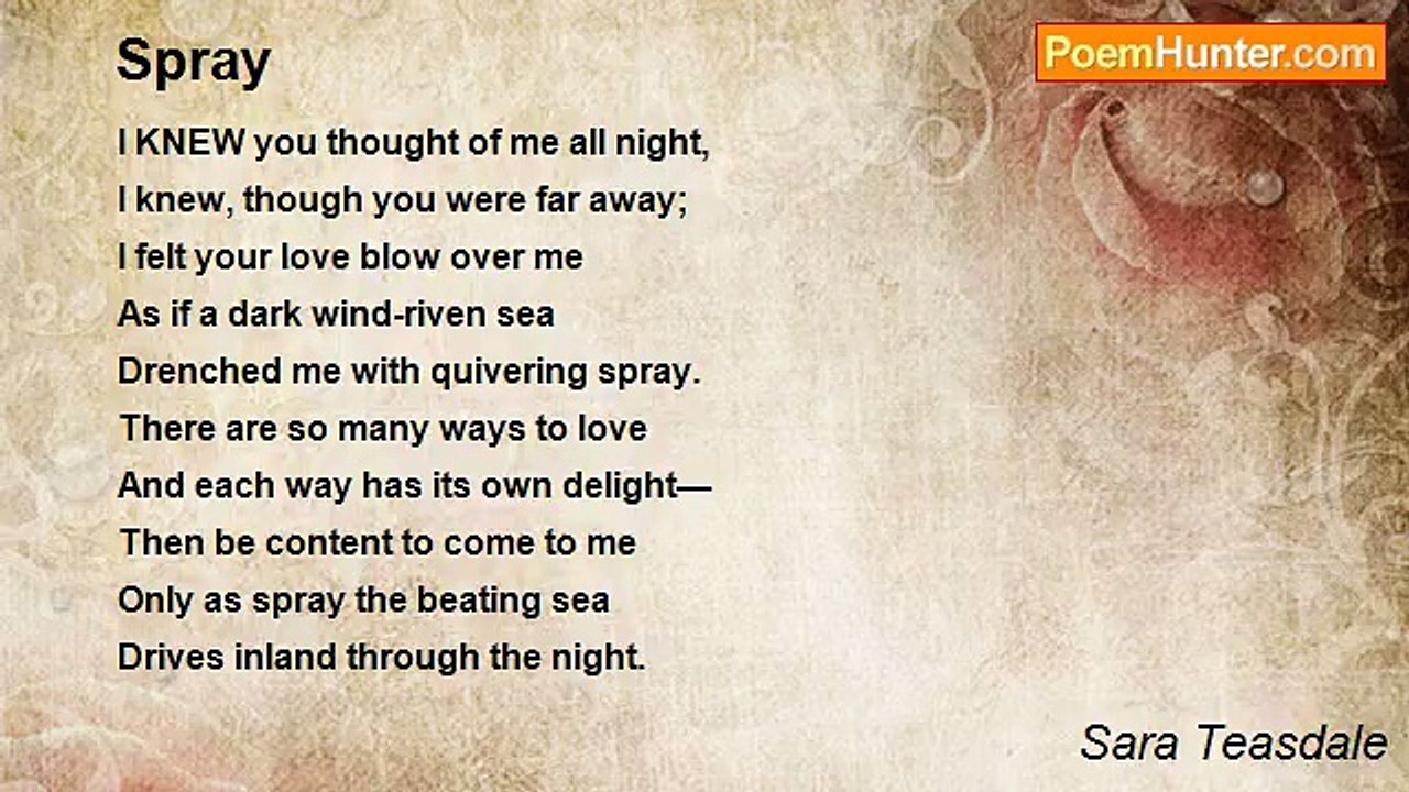 Sara Teasdale - Spray