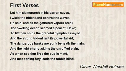 Oliver Wendell Holmes - First Verses