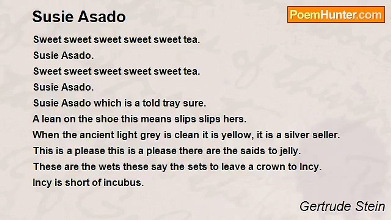 Gertrude Stein - Susie Asado