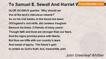 John Greenleaf Whittier - To Samuel E. Sewall And Harriet W. Sewall Of Melrose