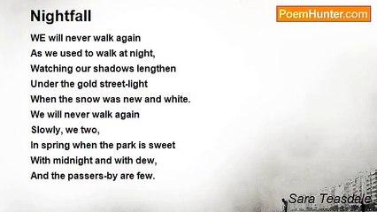 Sara Teasdale - Nightfall