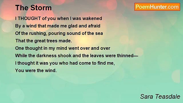 Sara Teasdale - The Storm
