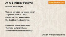 Oliver Wendell Holmes - At A Birthday Festival
