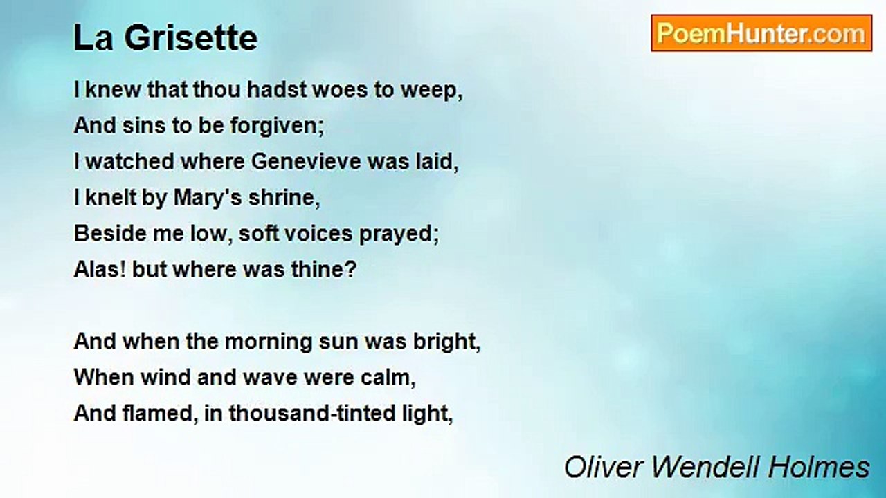 Oliver Wendell Holmes - La Grisette