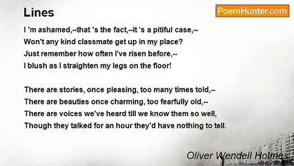 Oliver Wendell Holmes - Lines