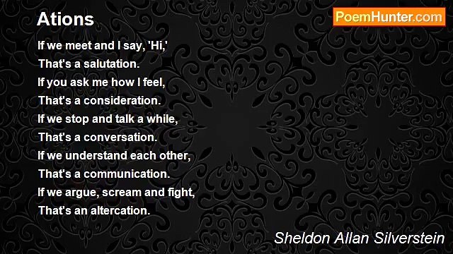 Sheldon Allan Silverstein - Ations