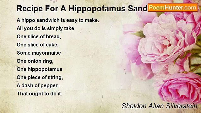 Sheldon Allan Silverstein - Recipe For A Hippopotamus Sandwich