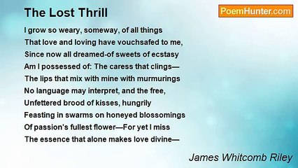 James Whitcomb Riley - The Lost Thrill