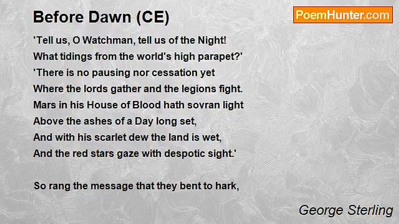 George Sterling - Before Dawn (CE)