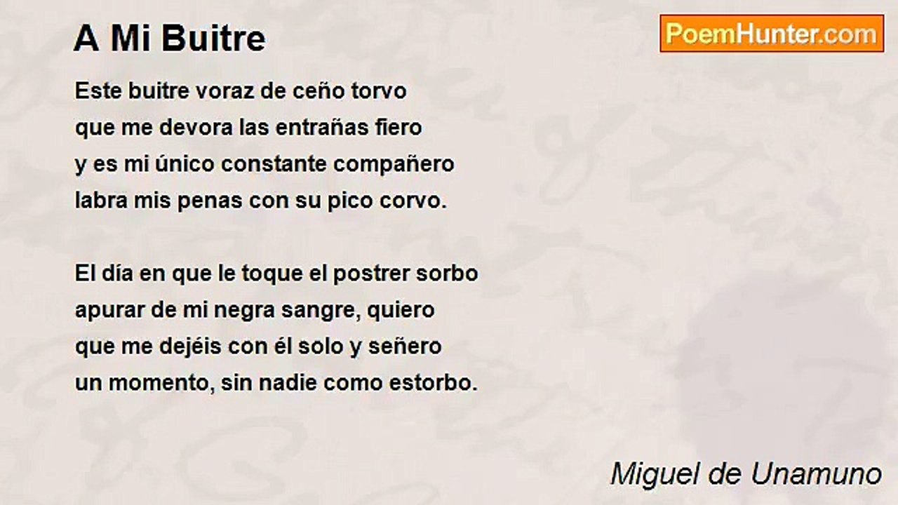 Miguel de Unamuno - A Mi Buitre