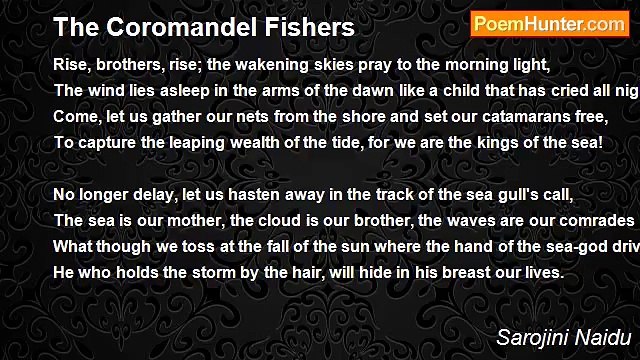 Sarojini Naidu - The Coromandel Fishers