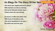 Oliver Goldsmith - An Elegy On The Glory Of Her Sex, Mrs Mary Blaize